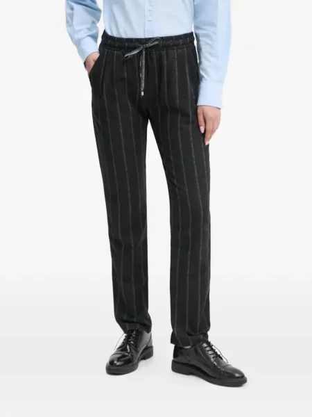 Sznurek ściągający prążkowany spodnie La Petite Française szare