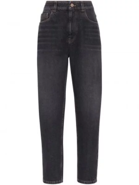 Blugi conici Brunello Cucinelli conici negru