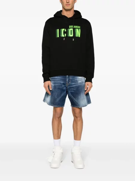 Hanorac cu glugă Dsquared2 cu imagine negru