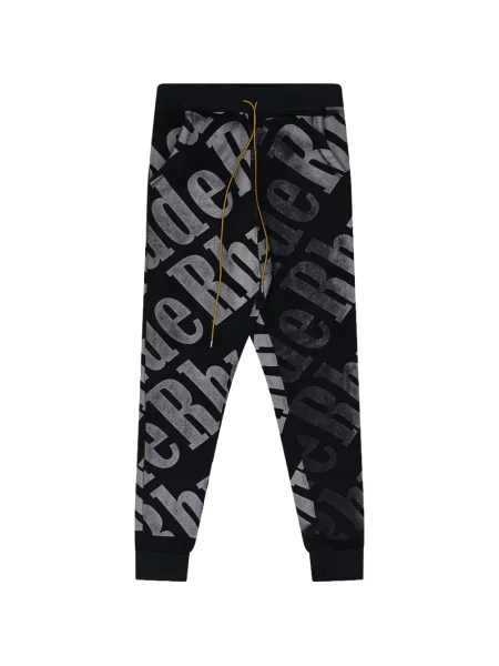 Pantaloni Rhude cu imagine alergare negru
