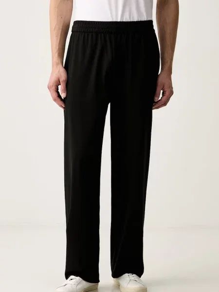 Emporio Armani pantaloni pentru bărbați cu lyocell negru