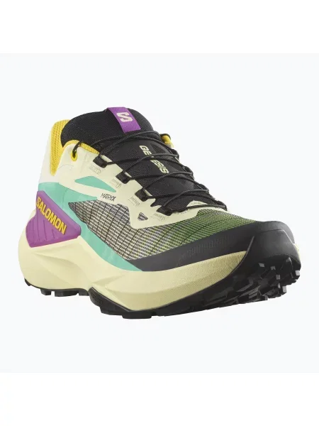 Кросівки для бігу Salomon Genesis transparent yellow/black/willowherb чорні