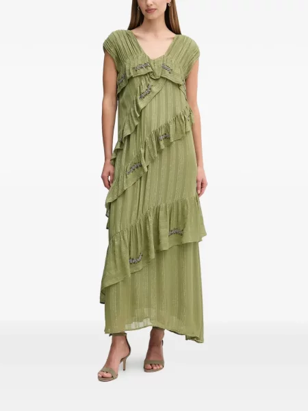 Odgovarati midi haljina Hoss Intropia s volanima iznad koljena zelena