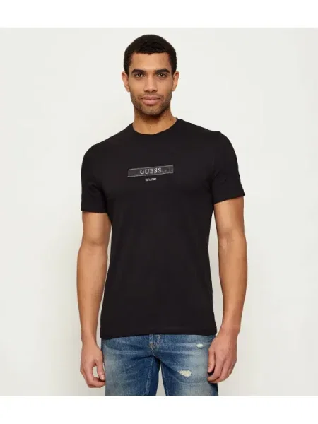 GUESS Tricou / alb negru