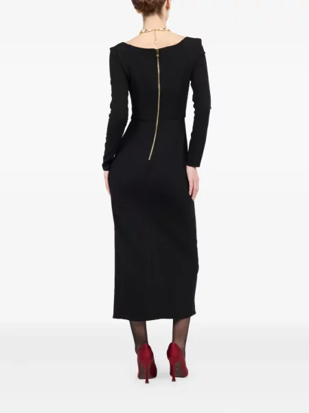 Rochie maxi Roberto Cavalli cu crăpătură lungă de costum negru