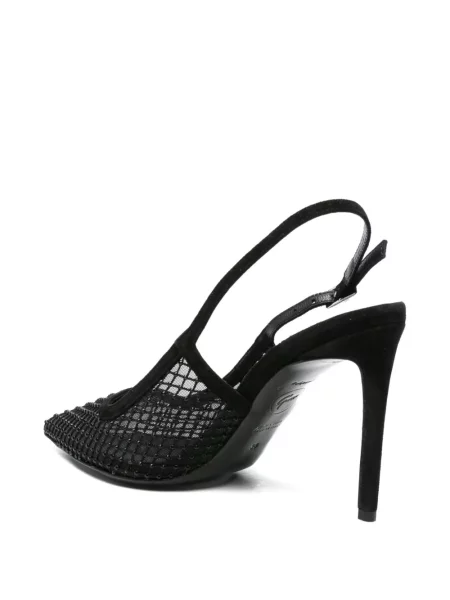Pantofi cu toc Ginissima de cristal negru
