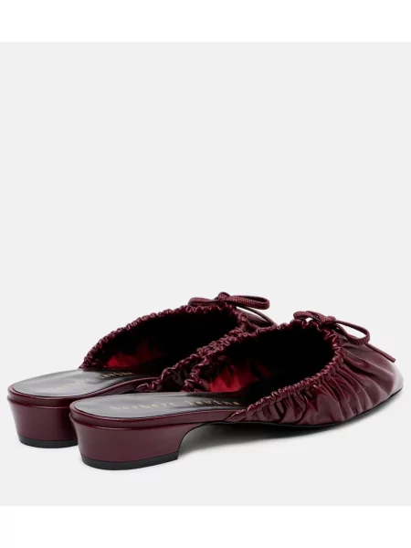 Papuci tip mules Herbert Levine din piele de lac bordo