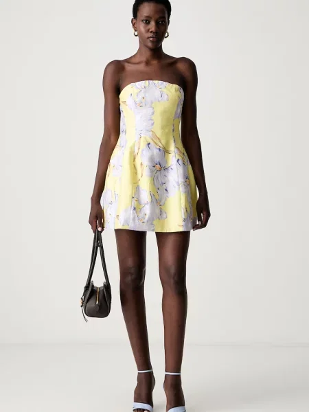 Bardot rochie KAROLINE galben