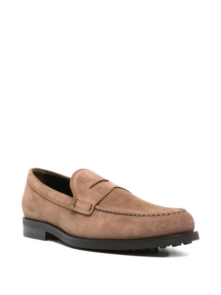 Pantofi loafer Tod's din piele de căprioară maro