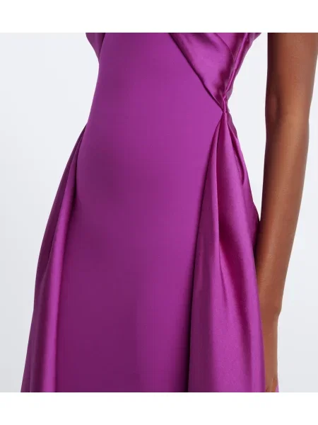 Rochie Solace London din satin cu gât halter violet