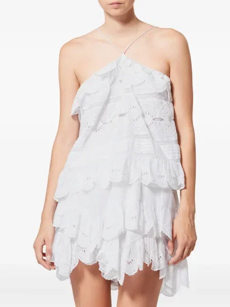 Top Marant Etoile cu volane alb