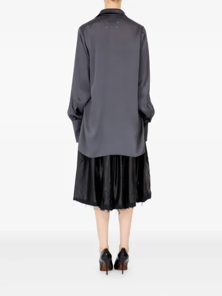 Cămașă Maison Margiela din satin lungă gri