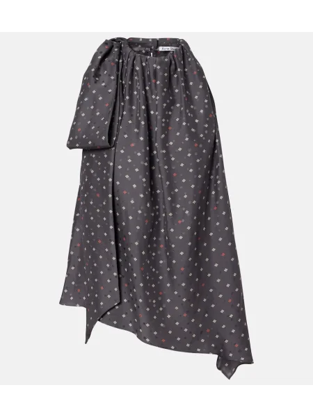 Top Acne Studios de mătase cu imagine gri