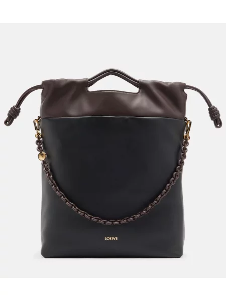 Usnjena pisemska torbica Loewe črna