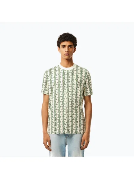 Мъжка тениска Lacoste lapland/green бежово