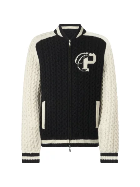 Geacă bomber Philipp Plein tricotate negru