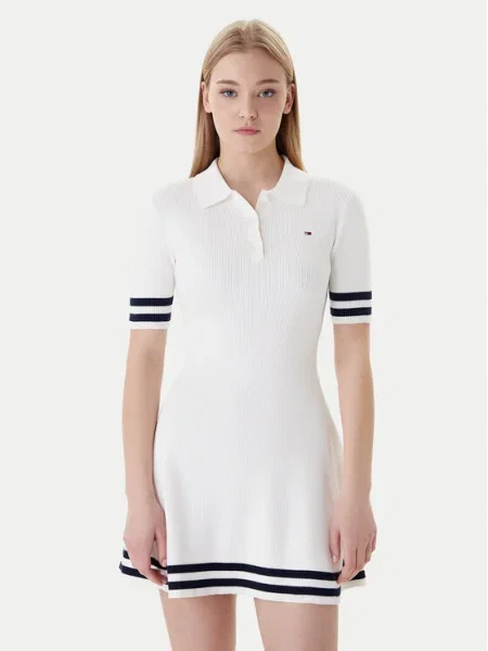 Tommy Jeans Rochie tricotată Écru