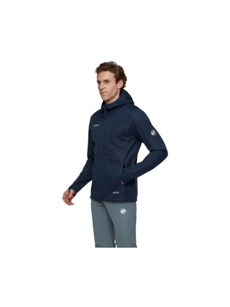 Pánska softshellová bunda Mammut Ultimate VIII Softshell Hooded navy tmavo modrá