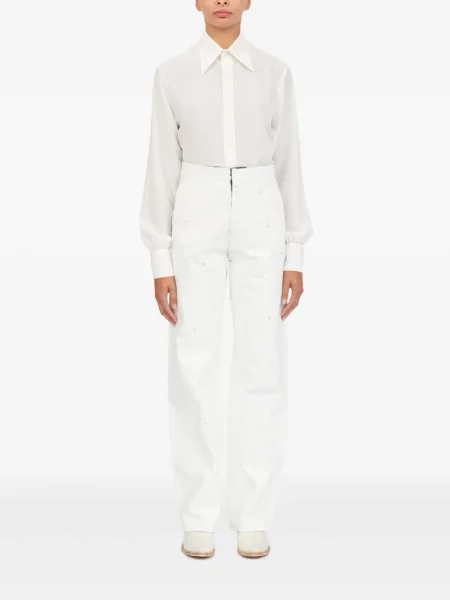 Pantaloni Mm6 Maison Margiela alb