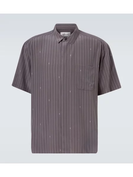 Cămașă Saint Laurent de mătase gri