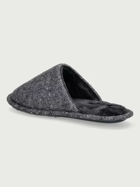Tommy Hilfiger kapcie HERRINGBONE HOUSE SHOE szare