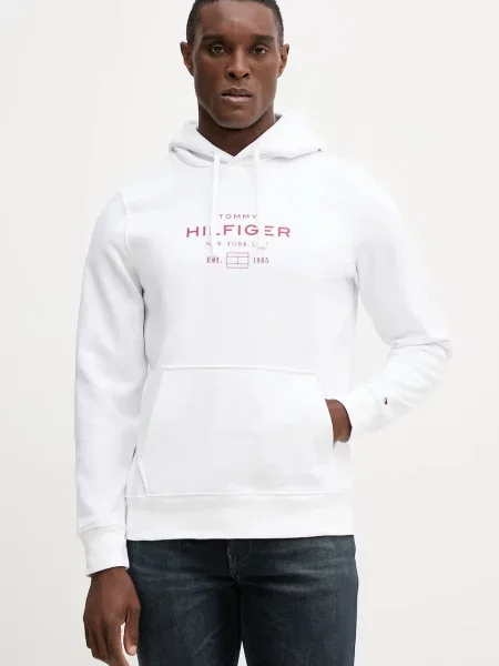 Tommy Hilfiger Hanorac OVAL GRAPHIC | Relaxed fit alb