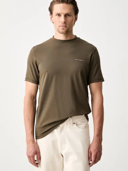 Karl Lagerfeld tricou basic pentru bărbați din cu verde