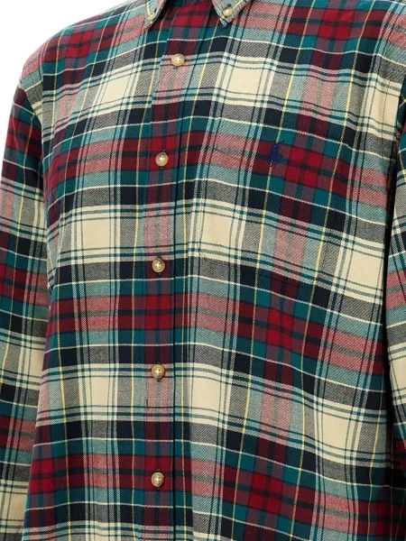 Fular Polo Ralph Lauren din fleece cu franjuri în carouri verde