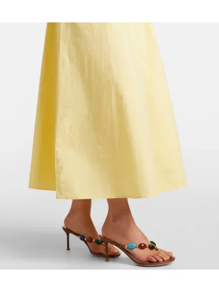 Rochie midi Velvet de catifea galben