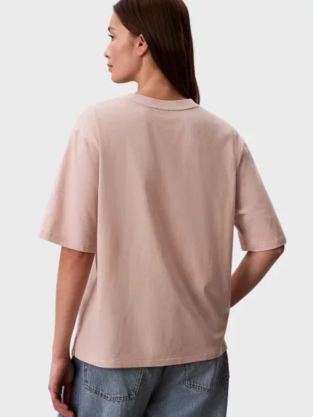 Графический футболка Calvin Klein Jeans бежевая