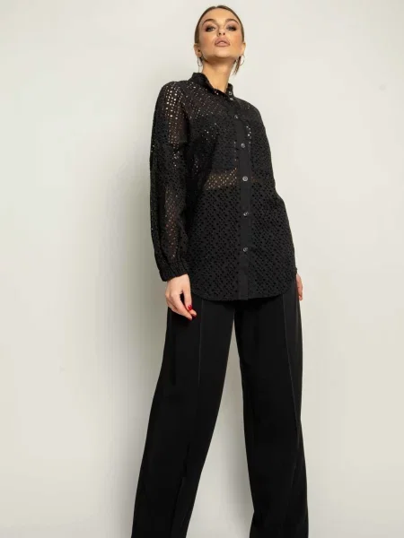 Штани палаццо RiMari бавовна/поліестер чорний