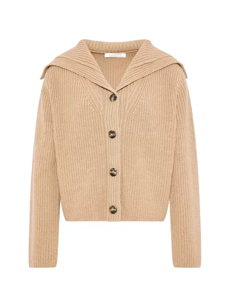 Gulerat cardigan Yves Salomon tricotate