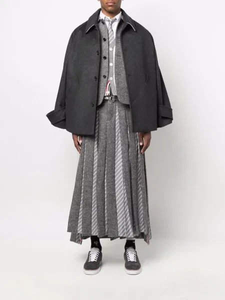 Cardigan Thom Browne din cașmir cu dungi alb