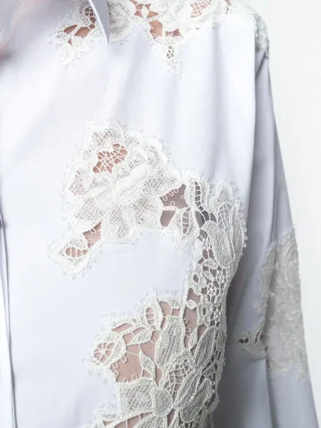 Риза Dolce & Gabbana с дантела бяло