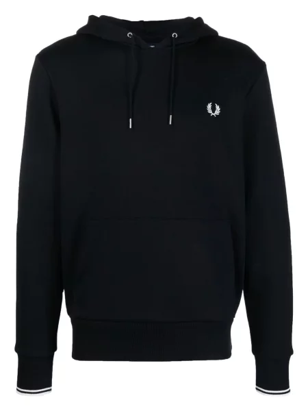 Haftowana bluza z kapturem Fred Perry niebieska