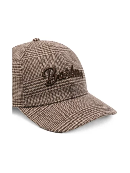 Barbour czapka z daszkiem z wełną brązowa