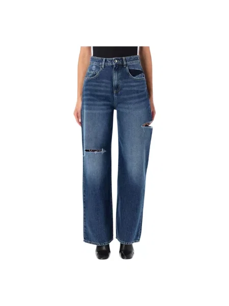 Szerokie jeansy Icon Denim niebieskie