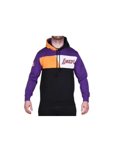Bluza polar z kapturem Los Angeles Lakers NBA Color Blocked czarna