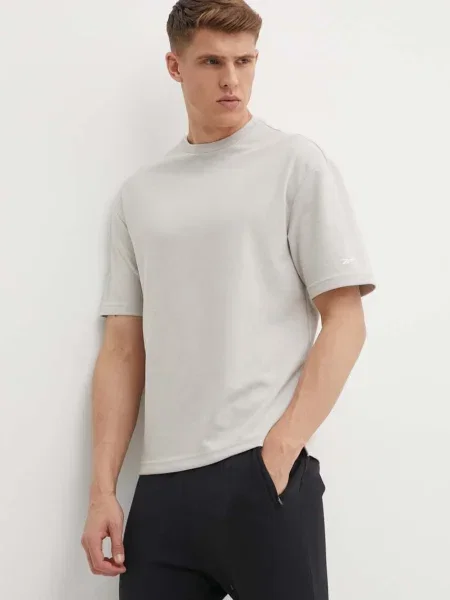 Majica kratkih rukava Reebok Active Collective za muškarce bez uzorka bež