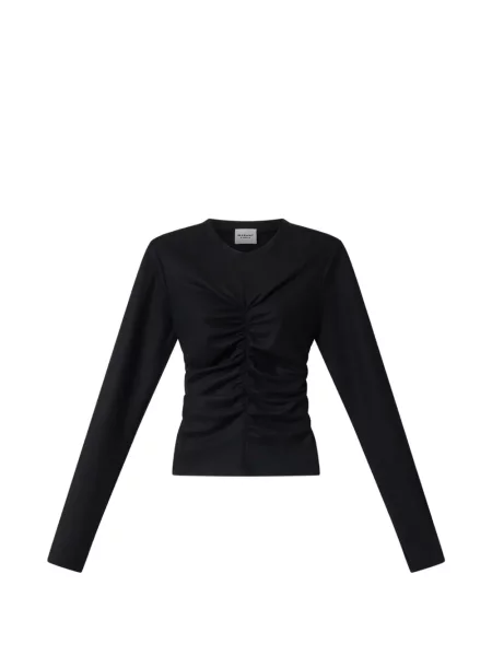 Top Marant Etoile cu volane din jerseu negru