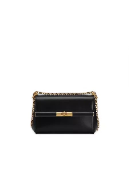 Lniana torebka Dolce And Gabbana czarna