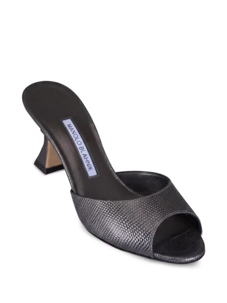 Papuci tip mules Manolo Blahnik din piele gri