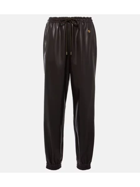 Pantaloni de trening Stella Mccartney din piele maro