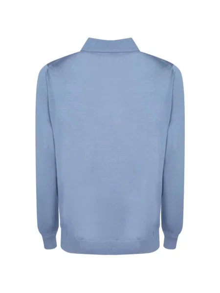 Lung tricou polo Dell'oglio albastru