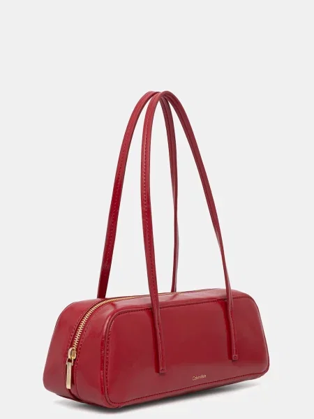 Calvin Klein Táska Foil Logo Glossy Bauletto piros