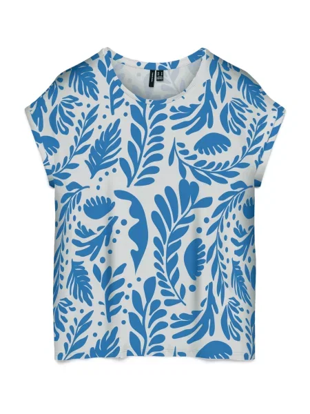 VERO MODA Tricou VMAva azur alb