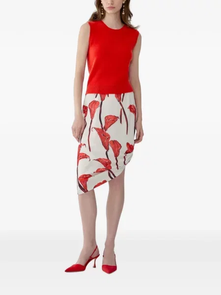Top Carolina Herrera tricotate roșu