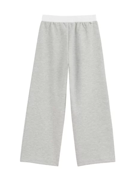 WE Fashion Pantaloni gri amestecat alb