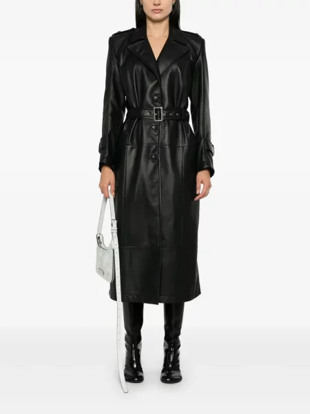 Trenci Mitiliane Couture din piele negru