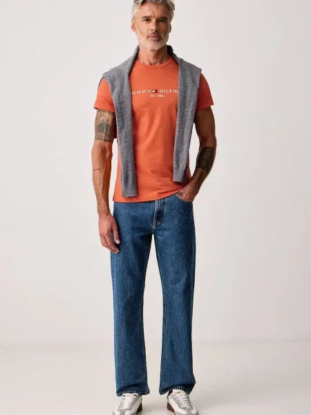 Tommy Hilfiger kratka majica oranžna